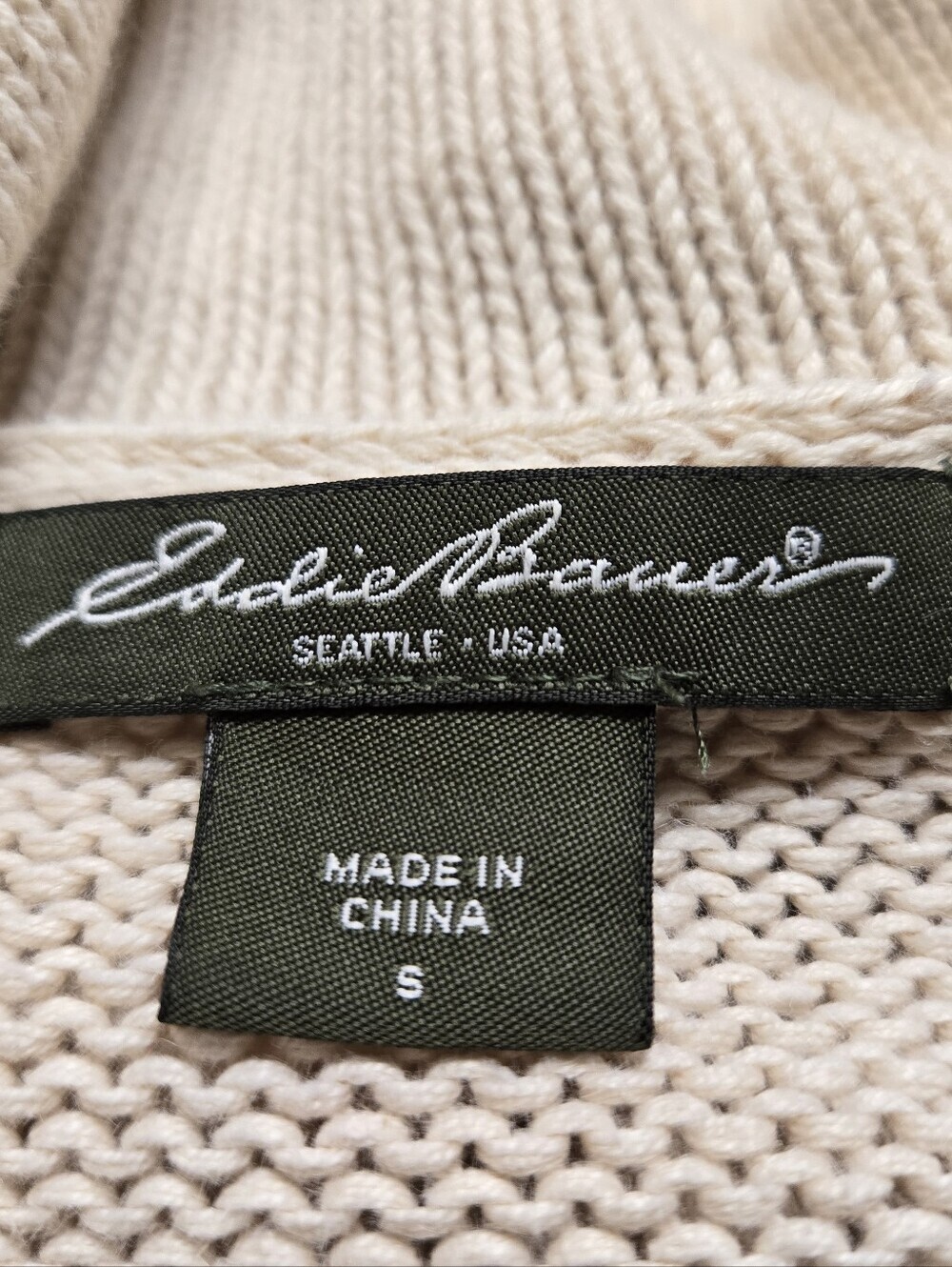 Eddie Bauer Linen And Cotton Cream Knit Trench Coatigan. Size Small - Picture 10 of 13